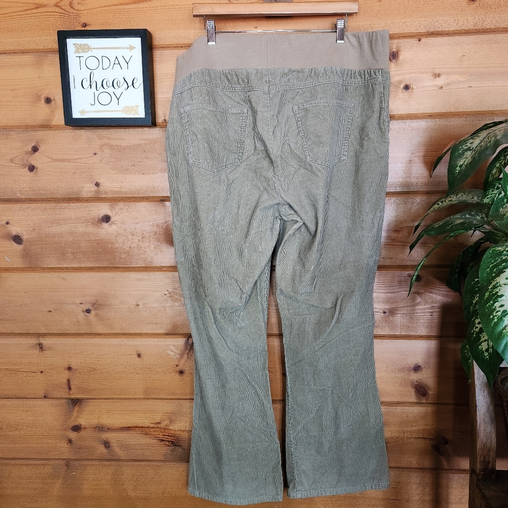 Motherhood Maternity Tan Corduroy Pants Stretch Bootcut Loose Relax Sz XL X 31" - Picture 6 of 10